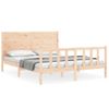 Cama Matrimonial | Cama Para Adultos | Estructura De Cama Con Cabecero Madera Maciza 160x200 Cm Cfw869402