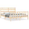 Cama Matrimonial | Cama Para Adultos | Estructura De Cama Con Cabecero Madera Maciza 160x200 Cm Cfw272458