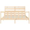 Cama Matrimonial | Cama Para Adultos | Estructura De Cama Con Cabecero Madera Maciza 160x200 Cm Cfw272458