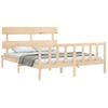 Cama Matrimonial | Cama Para Adultos | Estructura De Cama Con Cabecero Madera Maciza 160x200 Cm Cfw943493