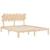 Cama Matrimonial | Cama Para Adultos | Estructura De Cama Con Cabecero Madera Maciza 160x200 Cm Cfw611242