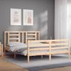 Cama Matrimonial | Cama Para Adultos | Estructura De Cama Con Cabecero Madera Maciza 160x200 Cm Cfw832668