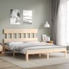 Cama Matrimonial | Cama Para Adultos | Estructura De Cama Con Cabecero Madera Maciza 160x200 Cm Cfw853729