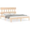 Cama Matrimonial | Cama Para Adultos | Estructura De Cama Con Cabecero Madera Maciza 160x200 Cm Cfw853729