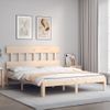 Cama Matrimonial | Cama Para Adultos | Estructura De Cama Con Cabecero Madera Maciza 160x200 Cm Cfw853729