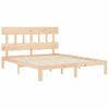 Cama Matrimonial | Cama Para Adultos | Estructura De Cama Con Cabecero Madera Maciza 160x200 Cm Cfw853729