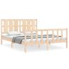 Cama Matrimonial | Cama Para Adultos | Estructura De Cama Con Cabecero Madera Maciza 160x200 Cm Cfw212295