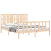 Cama Matrimonial | Cama Para Adultos | Estructura De Cama Con Cabecero Madera Maciza 160x200 Cm Cfw212295