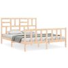 Cama Matrimonial | Cama Para Adultos | Estructura De Cama Con Cabecero Madera Maciza 160x200 Cm Cfw452704