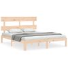 Cama Matrimonial | Cama Para Adultos | Estructura De Cama Con Cabecero Madera Maciza 160x200 Cm Cfw632262