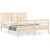 Cama Matrimonial | Cama Para Adultos | Estructura De Cama Con Cabecero Madera Maciza 160x200 Cm Cfw980636