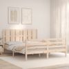 Cama Matrimonial | Cama Para Adultos | Estructura De Cama Con Cabecero Madera Maciza 160x200 Cm Cfw980636