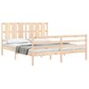 Cama Matrimonial | Cama Para Adultos | Estructura De Cama Con Cabecero Madera Maciza 160x200 Cm Cfw980636