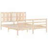 Cama Matrimonial | Cama Para Adultos | Estructura De Cama Con Cabecero Madera Maciza 160x200 Cm Cfw980636