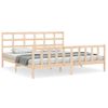 Cama Matrimonial | Cama Para Adultos | Estructura De Cama Con Cabecero Madera Maciza 160x200 Cm Cfw505870