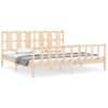 Cama Matrimonial | Cama Para Adultos | Estructura De Cama Con Cabecero Madera Maciza 180x200 Cm Cfw508375