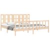 Cama Matrimonial | Cama Para Adultos | Estructura De Cama Con Cabecero Madera Maciza 180x200 Cm Cfw508375