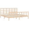 Cama Matrimonial | Cama Para Adultos | Estructura De Cama Con Cabecero Madera Maciza 200x200 Cm Cfw408380