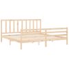 Cama Matrimonial | Cama Para Adultos | Estructura De Cama Con Cabecero Madera Maciza 200x200 Cm Cfw439067