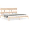 Cama Matrimonial | Cama Para Adultos | Estructura De Cama Con Cabecero Madera Maciza 200x200 Cm Cfw415879