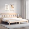 Cama Matrimonial | Cama Para Adultos | Estructura De Cama Con Cabecero Madera Maciza 200x200 Cm Cfw415879