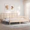 Cama Matrimonial | Cama Para Adultos | Estructura De Cama Con Cabecero Madera Maciza 200x200 Cm Cfw521544