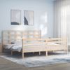 Cama Matrimonial | Cama Para Adultos | Estructura De Cama Con Cabecero Madera Maciza 200x200 Cm Cfw521544