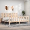 Cama Matrimonial | Cama Para Adultos | Estructura De Cama Con Cabecero Madera Maciza 200x200 Cm Cfw855830