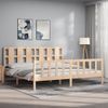 Cama Matrimonial | Cama Para Adultos | Estructura De Cama Con Cabecero Madera Maciza 200x200 Cm Cfw855830