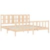 Cama Matrimonial | Cama Para Adultos | Estructura De Cama Con Cabecero Madera Maciza 200x200 Cm Cfw855830