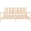 Cama Matrimonial | Cama Para Adultos | Estructura De Cama Con Cabecero Madera Maciza 200x200 Cm Cfw855830