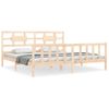 Cama Matrimonial | Cama Para Adultos | Estructura De Cama Con Cabecero Madera Maciza 200x200 Cm Cfw643556