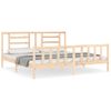 Cama Matrimonial | Cama Para Adultos | Estructura De Cama Con Cabecero Madera Maciza 200x200 Cm Cfw299476