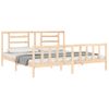 Cama Matrimonial | Cama Para Adultos | Estructura De Cama Con Cabecero Madera Maciza 200x200 Cm Cfw299476