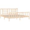 Cama Matrimonial | Cama Para Adultos | Estructura De Cama Con Cabecero Madera Maciza 200x200 Cm Cfw299476