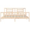 Cama Matrimonial | Cama Para Adultos | Estructura De Cama Con Cabecero Madera Maciza 200x200 Cm Cfw299476