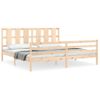 Cama Matrimonial | Cama Para Adultos | Estructura De Cama Con Cabecero Madera Maciza 200x200 Cm Cfw154387