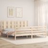 Cama Matrimonial | Cama Para Adultos | Estructura De Cama Con Cabecero Madera Maciza 200x200 Cm Cfw154387