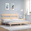 Cama Matrimonial | Cama Para Adultos | Estructura De Cama Con Cabecero Madera Maciza 200x200 Cm Cfw519694