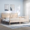 Cama Matrimonial | Cama Para Adultos | Estructura De Cama Con Cabecero Madera Maciza 200x200 Cm Cfw911744