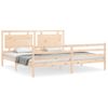 Cama Matrimonial | Cama Para Adultos | Estructura De Cama Con Cabecero Madera Maciza 200x200 Cm Cfw911744