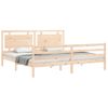 Cama Matrimonial | Cama Para Adultos | Estructura De Cama Con Cabecero Madera Maciza 200x200 Cm Cfw911744