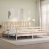 Cama Matrimonial | Cama Para Adultos | Estructura De Cama Con Cabecero Madera Maciza 200x200 Cm Cfw370709