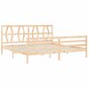 Cama Matrimonial | Cama Para Adultos | Estructura De Cama Con Cabecero Madera Maciza 200x200 Cm Cfw370709