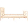 Cama Matrimonial | Cama Para Adultos | Estructura De Cama Con Cabecero Madera Maciza 200x200 Cm Cfw370709