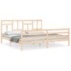 Cama Matrimonial | Cama Para Adultos | Estructura De Cama Con Cabecero Madera Maciza 200x200 Cm Cfw155812