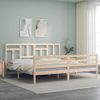 Cama Matrimonial | Cama Para Adultos | Estructura De Cama Con Cabecero Madera Maciza 200x200 Cm Cfw155812