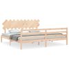 Cama Matrimonial | Cama Para Adultos | Estructura De Cama Con Cabecero Madera Maciza 200x200 Cm Cfw429824