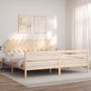 Cama Matrimonial | Cama Para Adultos | Estructura De Cama Con Cabecero Madera Maciza 200x200 Cm Cfw429824