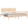 Cama Matrimonial | Cama Para Adultos | Estructura De Cama Con Cabecero Madera Maciza 200x200 Cm Cfw429824